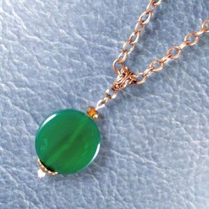 Green Agate Copper Necklace